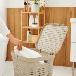 Kosz na pranie Country Rotho, 55 L, beżowy