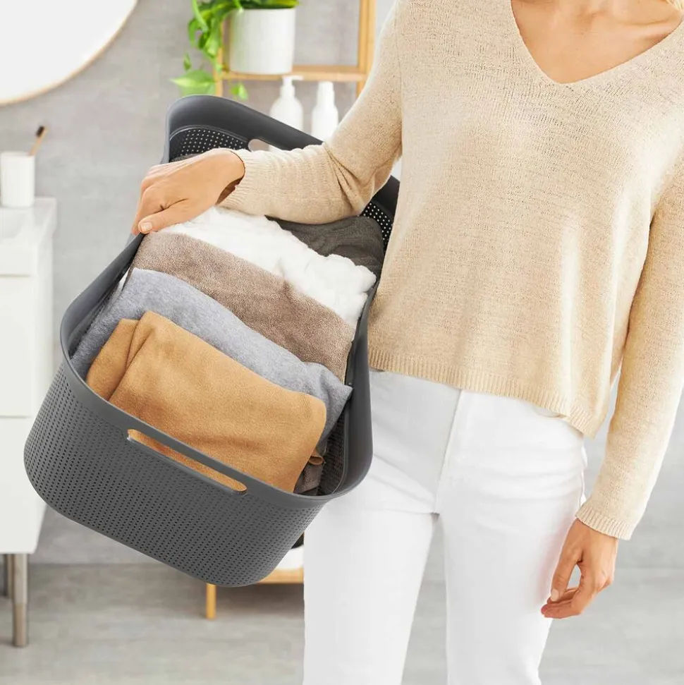 Kosz na pranie Rotho Brisen, 41 L, srebrny