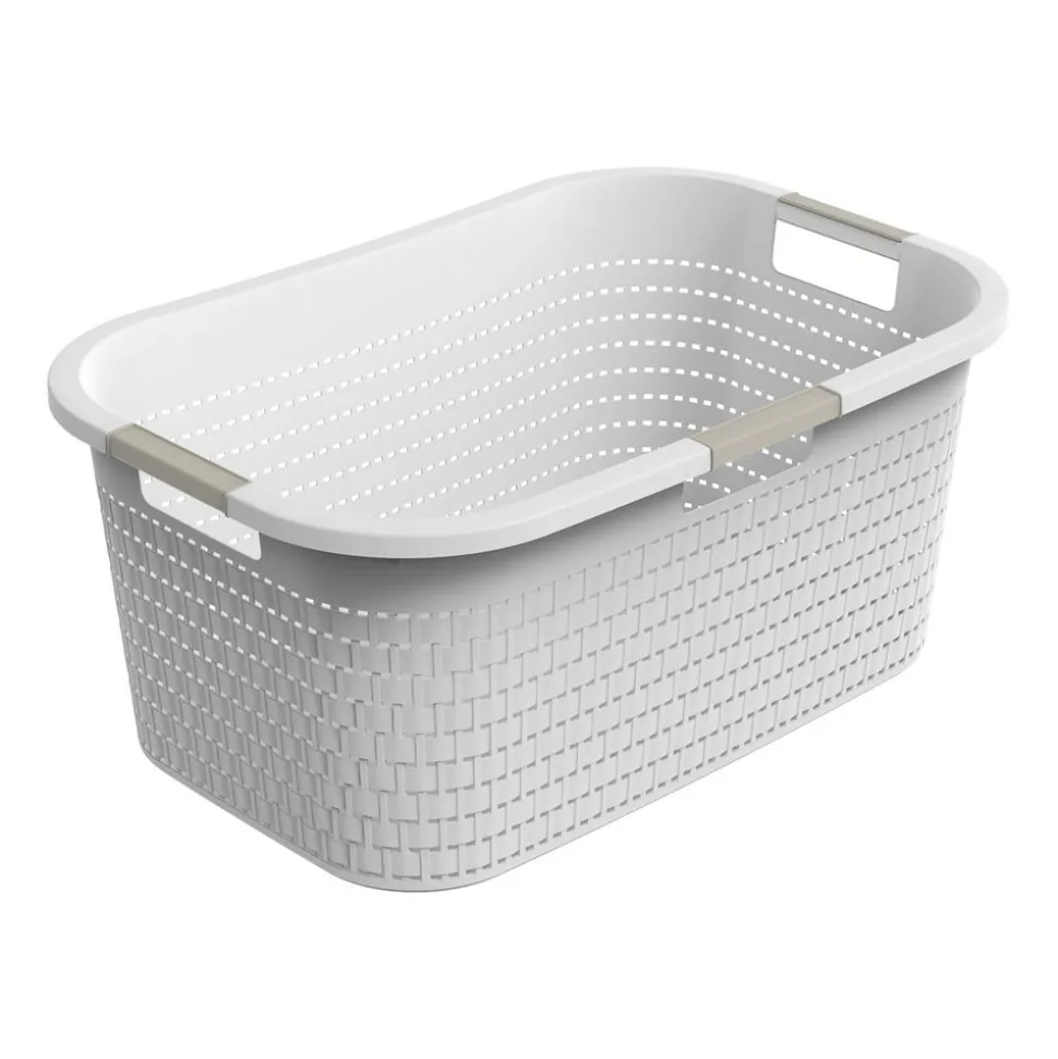 Kosz na pranie Rotho Country, 40 L, biały