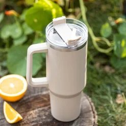 Kubek termczny z pokrywką Klausberg, 1,1 l, beżowy