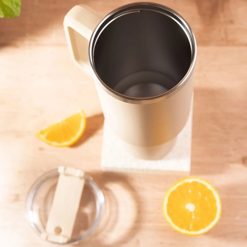 Kubek termczny z pokrywką Klausberg, 1,1 l, beżowy
