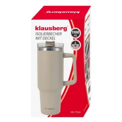 Kubek termczny z pokrywką Klausberg, 1,1 l, beżowy