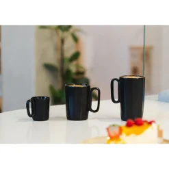 Kubki ceramiczne do espresso Vialli Design Fuori, 80 ml, 2 sztuki, czarne