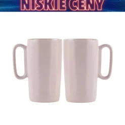 Kubki ceramiczne z uchem Vialli Design Fuori, 330 ml, 2 sztuki, różowe