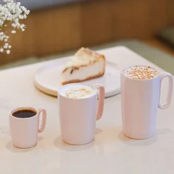 Kubki ceramiczne z uchem Vialli Design Fuori, 330 ml, 2 sztuki, różowe