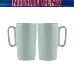 Kubki ceramiczne z uchem, Vialli Design Fuori, 330 ml, 2 sztuki, miętowe