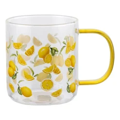 Kubki szklane Florina Citrini, 4 sztuki, 400 ml, żółte