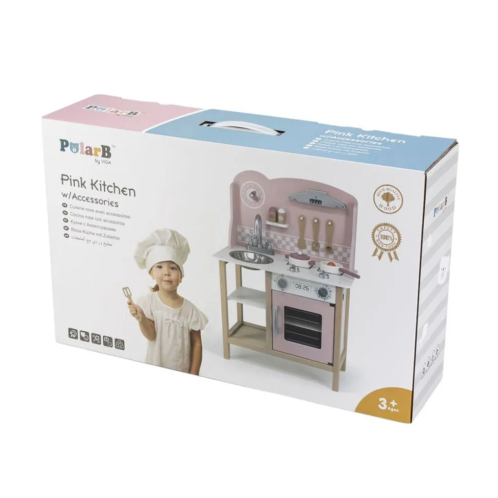 Kuchnia Viga Toys PolarB, z akcesoriami, drewniana