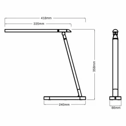 Lampa biurkowa Sanico Goldlux Madera LED, 4000K, biało-srebrna
