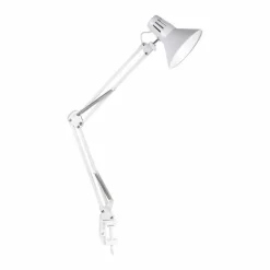 Lampa biurkowa Sanico Goldlux Worker, E27, mocowana do blatu, biała