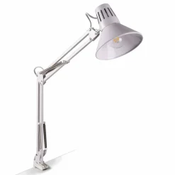 Lampa biurkowa Sanico Goldlux Worker, E27, mocowana do blatu, biała