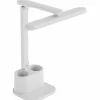 Lampa biurkowa Sanico Goldlux Bari LED, 4000K, z przybornikiem i podstawką na telefon, biała
