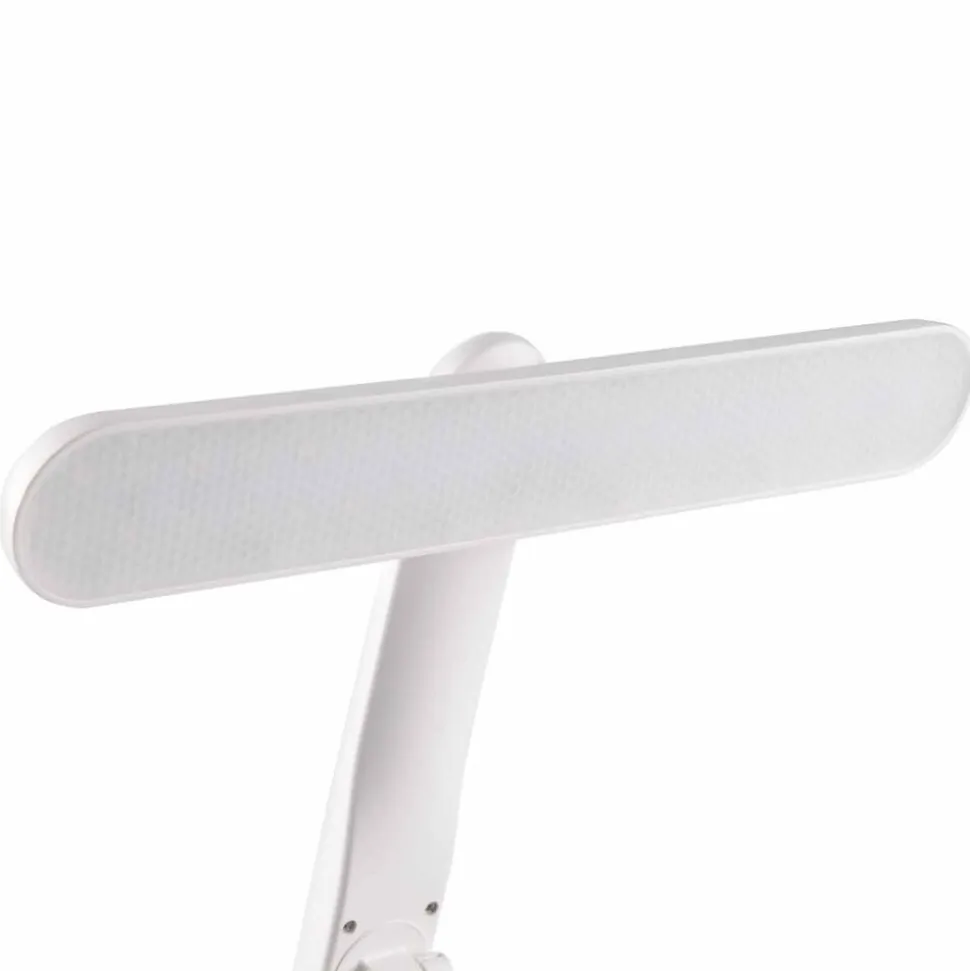 Lampa biurkowa Sanico Goldlux Bari LED, 4000K, z przybornikiem i podstawką na telefon, biała