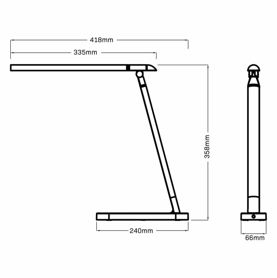 Lampa biurkowa Sanico Goldlux Madera LED, 4000K, czarno-srebrna