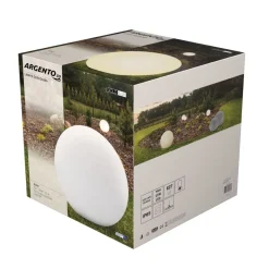 Lampa ogrodowa 30 cm, kula, E27, biała