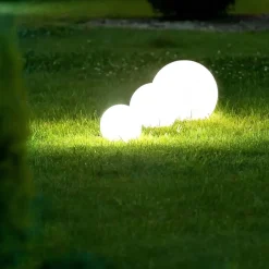 Lampa ogrodowa 50 cm, kula, E27, biała