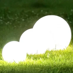 Lampa ogrodowa 40 cm, kula, E27, biała