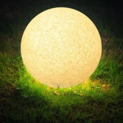 Lampa ogrodowa 50 cm, kula, E27, szara