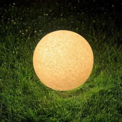 Lampa ogrodowa 40 cm, kula, E27, szara