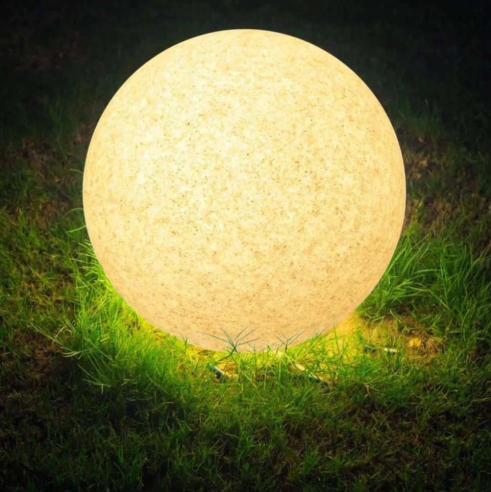 Lampa ogrodowa 40 cm, kula, E27, szara