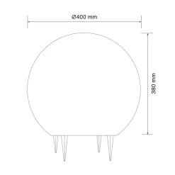 Lampa ogrodowa 40 cm, kula, E27, szara