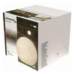 Lampa ogrodowa 40 cm, kula, E27, szara