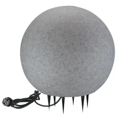 Lampa ogrodowa 40 cm, kula, E27, szara