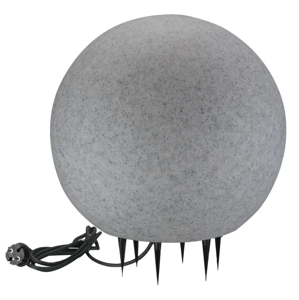 Lampa ogrodowa 40 cm, kula, E27, szara