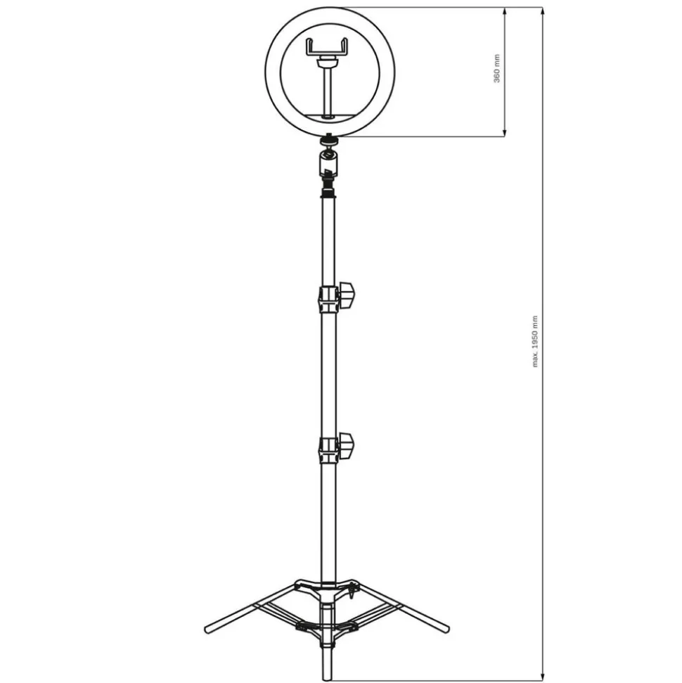 Lampa podłogowa LED Sanico Goldlux, do selfie, 36 cm, USB