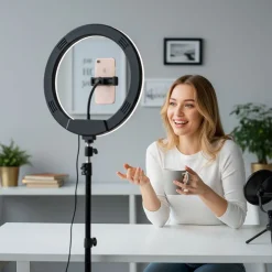 Lampa podłogowa LED Sanico Goldlux, do selfie, 36 cm, USB