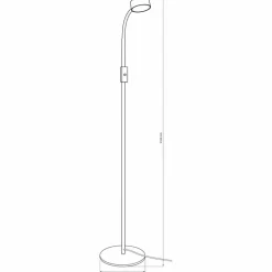 Lampa podłogowa LED Sanico Goldlux Bruno, 3000-6500K, czarna