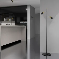 Lampa podłogowa Milagro Joker 2 x GU10, czarno-złota