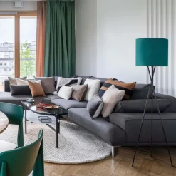 Lampa podłogowa Sanico Goldlux Tekla, E27, ciemnozielona