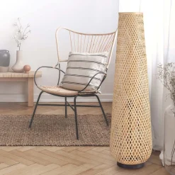 Lampa podłogowa Sanico Goldlux Zanzibar Natural, 28 x 98 cm