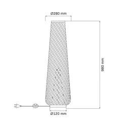 Lampa podłogowa Sanico Goldlux Zanzibar Natural, 28 x 98 cm