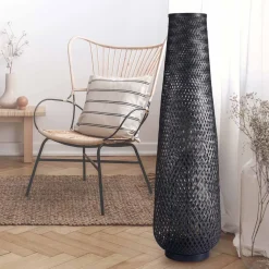 Lampa podłogowa Sanico Goldlux Zanzibar Black, 28 x 98 cm