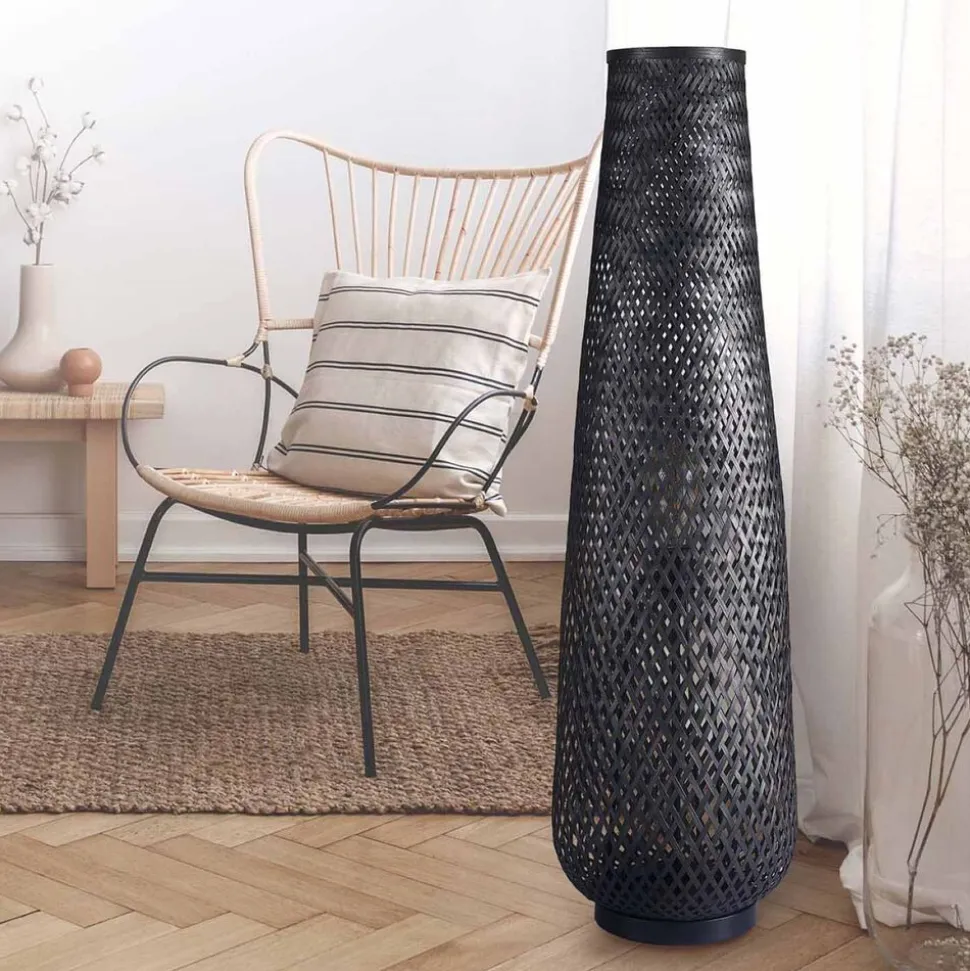 Lampa podłogowa Sanico Goldlux Zanzibar Black, 28 x 98 cm