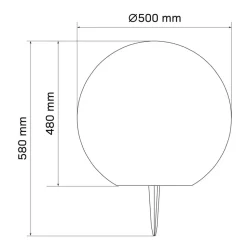 Lampa solarna 50 cm Sanico Goldlux, kula, 4000K, biała