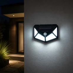 Lampa solarna LED Meven, ścienna, 100 diod LED