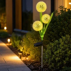 Lampa solarna LED Meven, 3 kwiaty czosnku, 3 diody LED