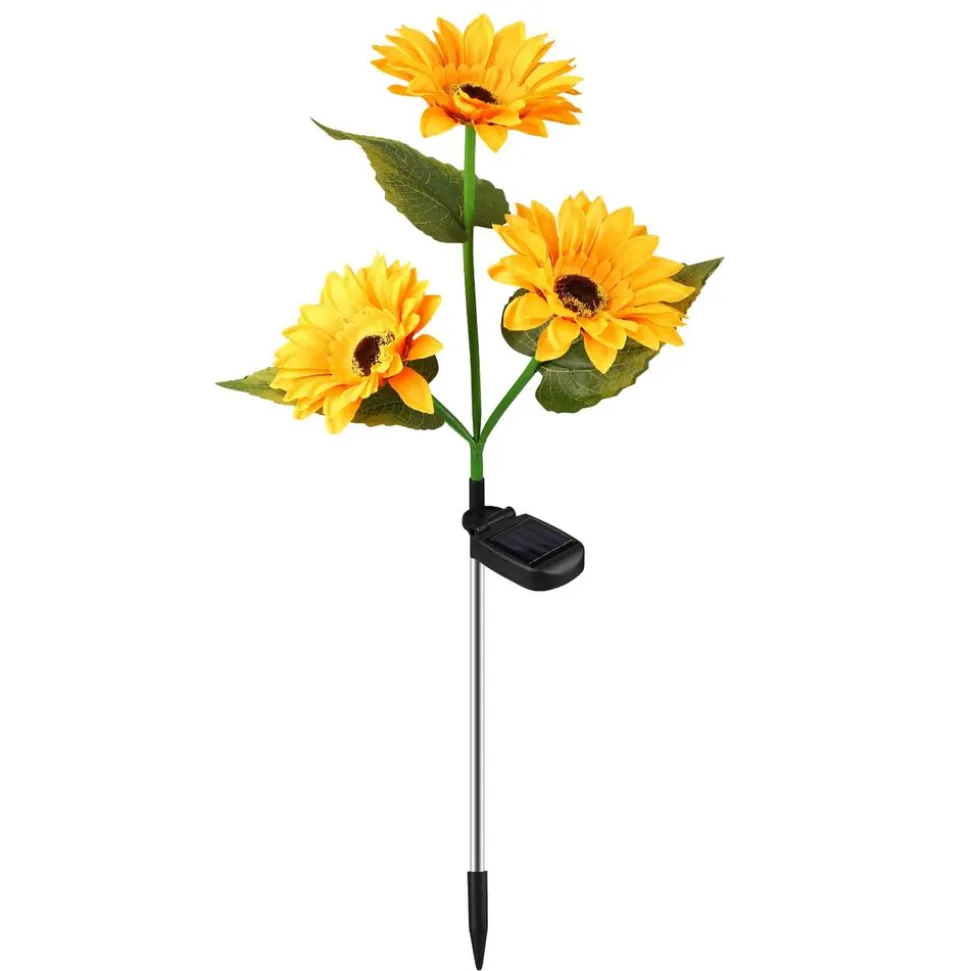 Lampa solarna LED Meven, 3 kwiaty słonecznika, 3 diody LED