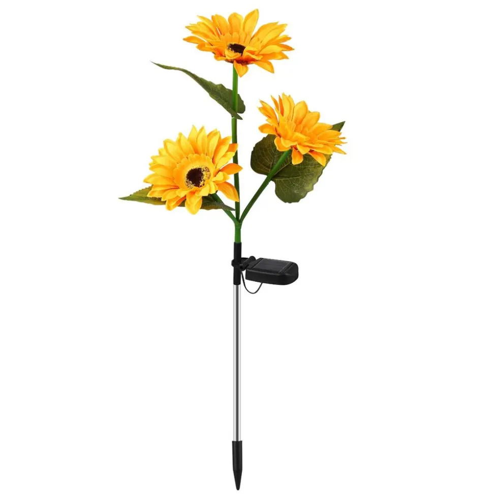 Lampa solarna LED Meven, 3 kwiaty słonecznika, 3 diody LED
