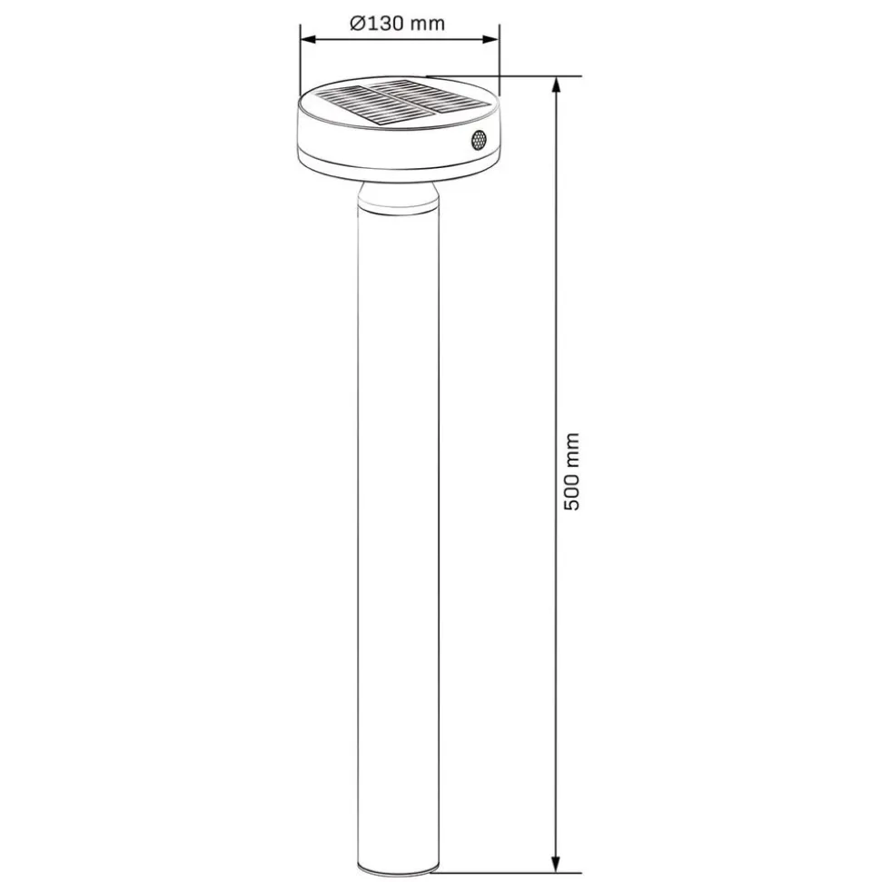 Lampa solarna LED Sanico Goldlux Gwinea, czujnik PIR, stojąca 50 cm, 4000K