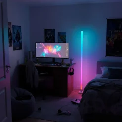 Lampa stojąca LED Sanico Goldlux Magical RGB, czujnik głosu, z pilotem