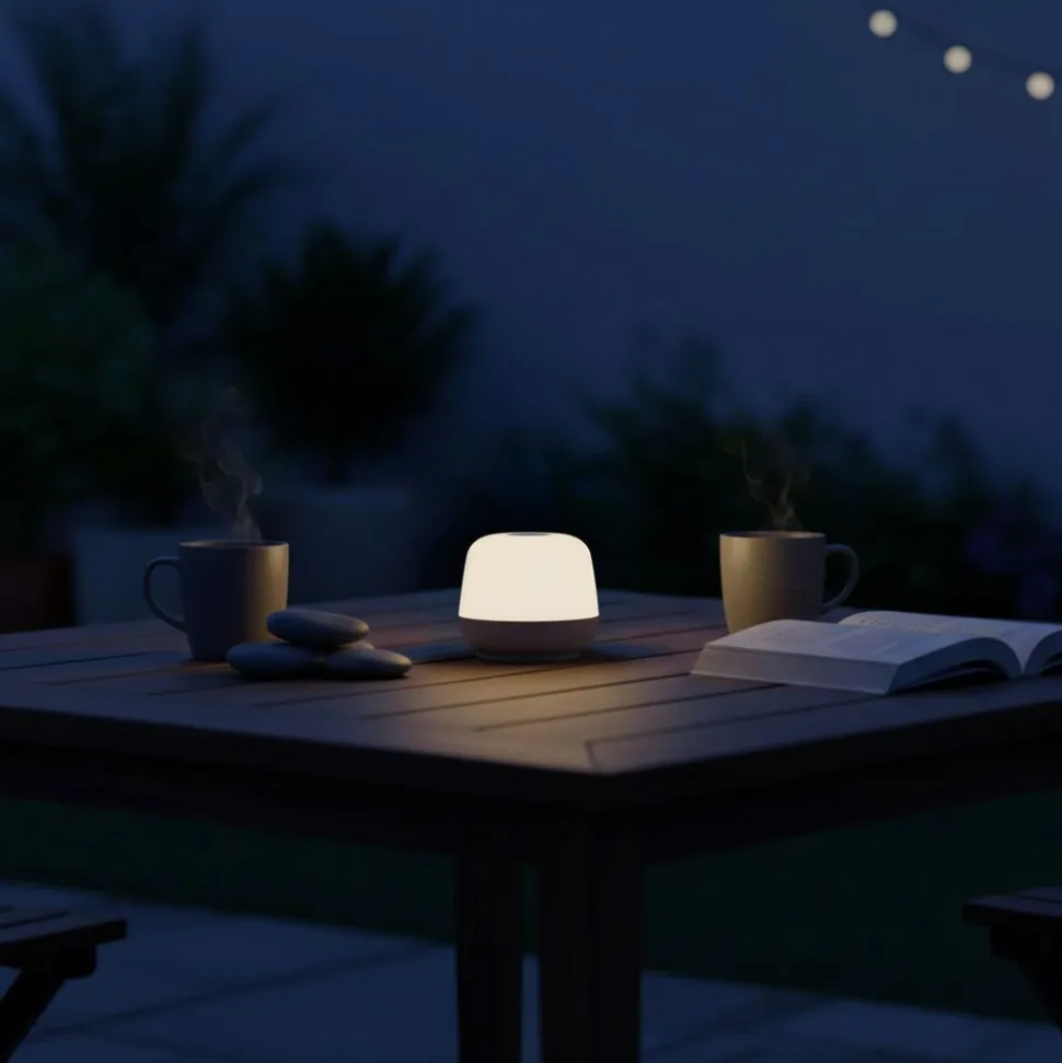 Lampa stołowa LED Sanico Goldlux Samba, USB-C, brązowa
