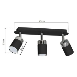 Lampa sufitowa Milagro Joker 3 x GU10, czarny chrom