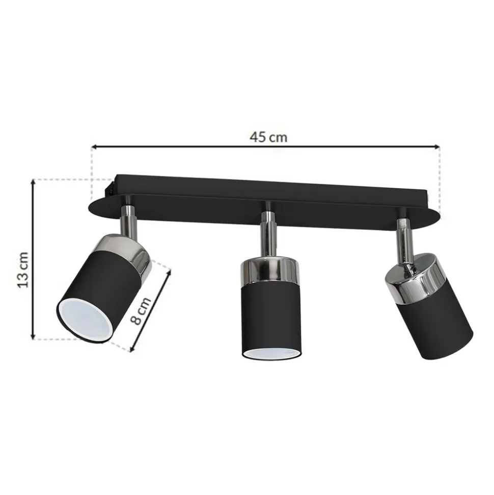 Lampa sufitowa Milagro Joker 3 x GU10, czarny chrom