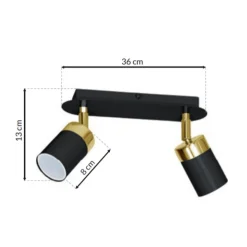 Lampa sufitowa Milagro Joker 2 x GU10, czarno-złota