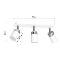 Lampa sufitowa Milagro Joker 3 x GU10, biały chrom