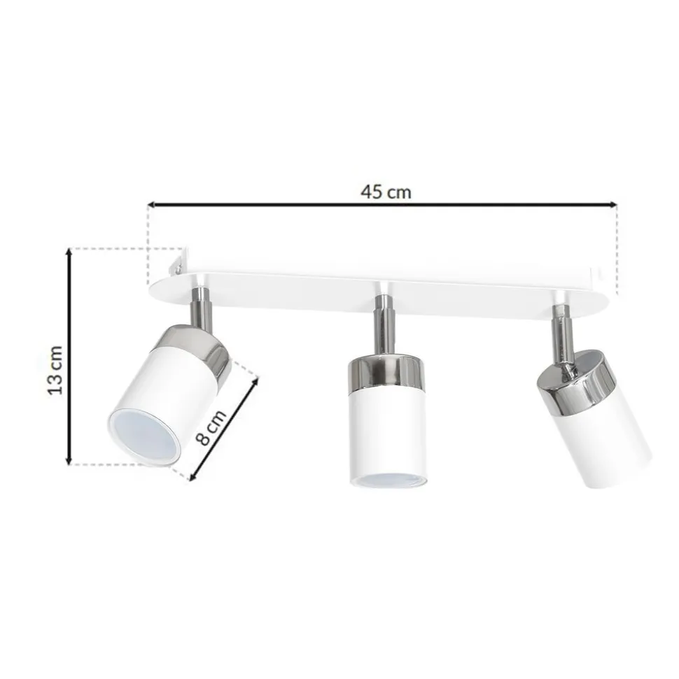 Lampa sufitowa Milagro Joker 3 x GU10, biały chrom